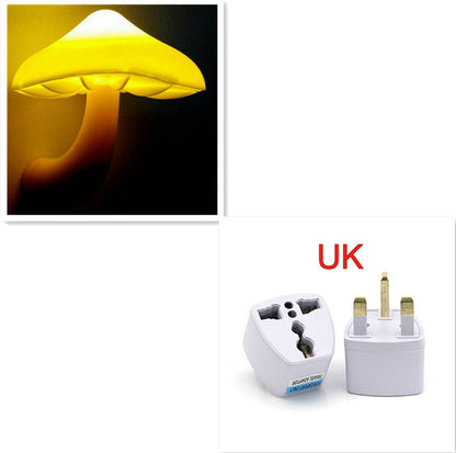 LED Night Light Mushroom Wall Socket Lamp EU US Bedroom Light Home Decoration